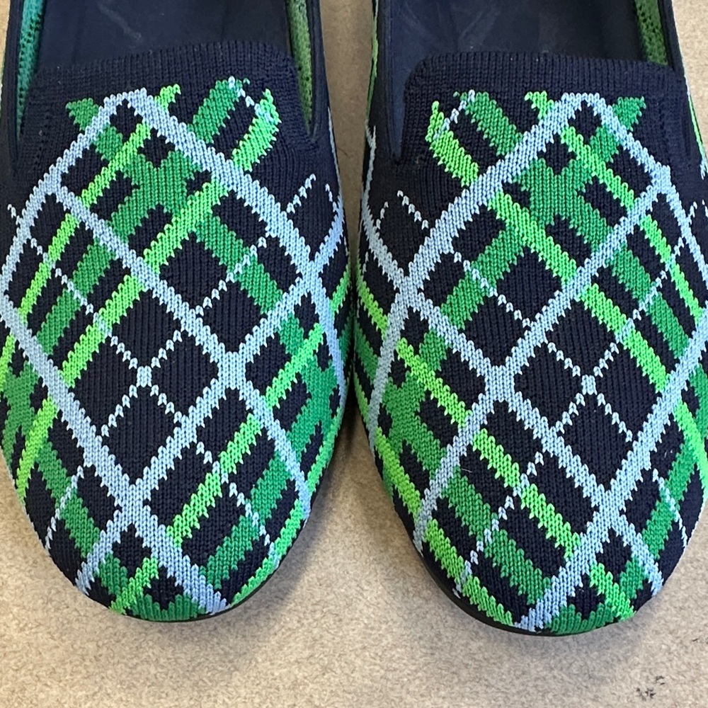 VIVAIA Green and Navy Patterned Loafers - Picture 4 of 6